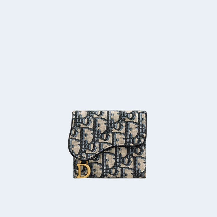 디올 새들 로투스 지갑 블루